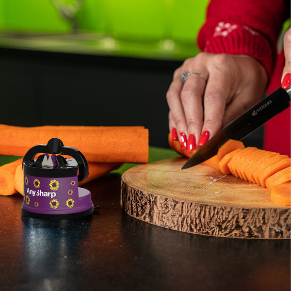 Точилка для ножей AnySharp Elite фиолетовый/подсолнухи