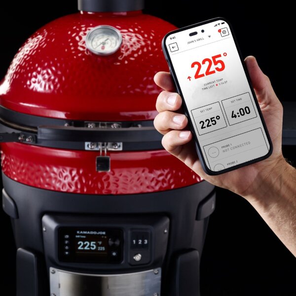 Керамический гриль Kamado Konnected Joe II Red с электронным управлением