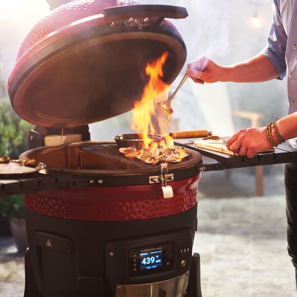 Керамический гриль Kamado Konnected Joe II Red с электронным управлением