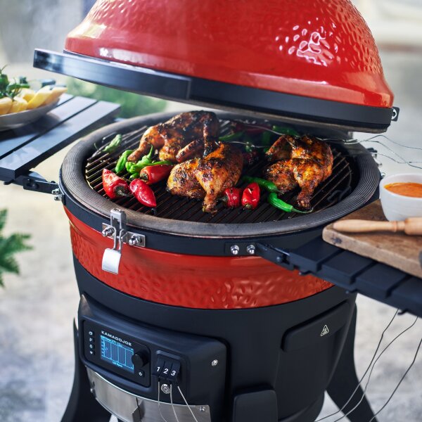 Керамический гриль Kamado Konnected Joe II Red с электронным управлением