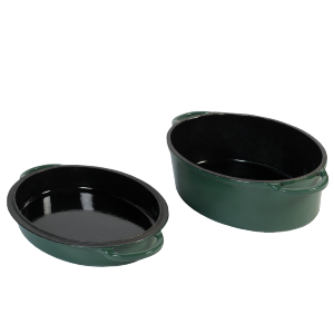 Жаровня для гриля Big Green Egg чугунная овальная 5.2 л зеленая