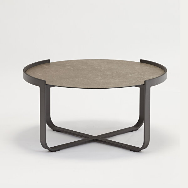 Кофейный стол Boden диаметр 80 см, антрацит/коричневый