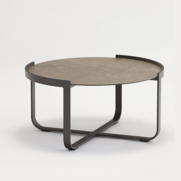 Кофейный стол Boden диаметр 80 см, антрацит/коричневый