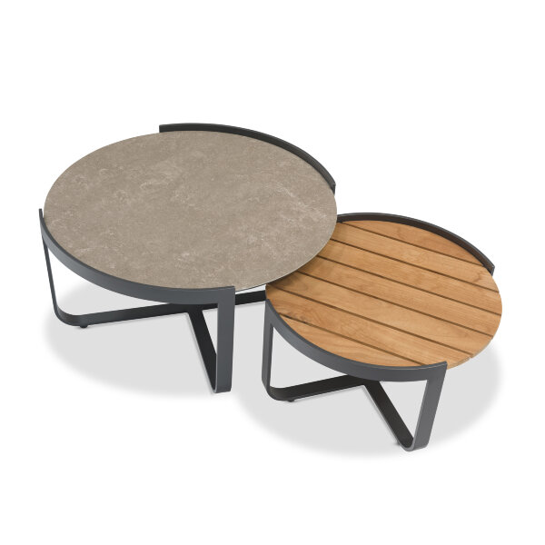 Кофейный стол Boden диаметр 80 см, антрацит/коричневый