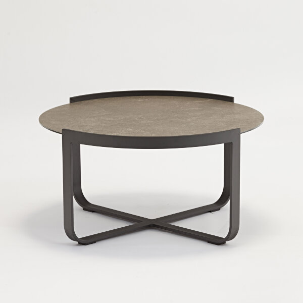 Кофейный стол Boden диаметр 80 см, антрацит/коричневый