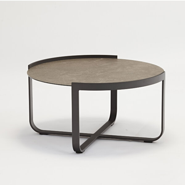 Кофейный стол Boden диаметр 80 см, антрацит/коричневый