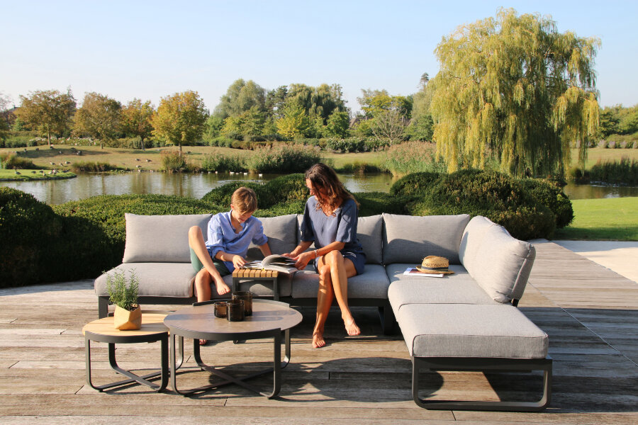 Кофейный стол Boden диаметр 80 см, антрацит/коричневый