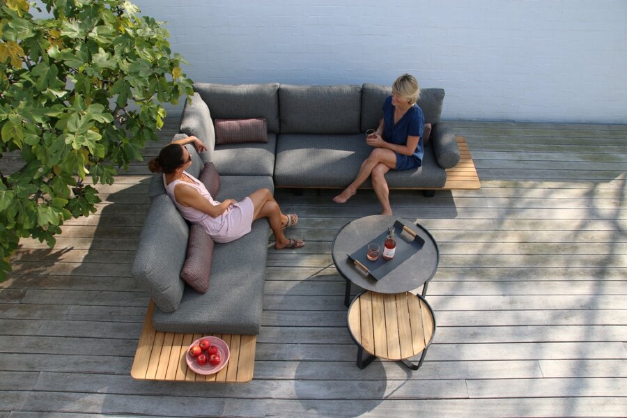 Кофейный стол Boden диаметр 60 см, антрацит/тик