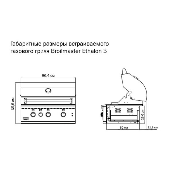 Газовый гриль Broilmaster Ethalon 3 встраиваемый