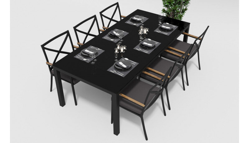 Обеденная группа Gardenini Calma темно-серый/антрацит 200 x 100