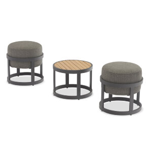 Набор Tumba: 2 табурета и стол, антрацит/серый