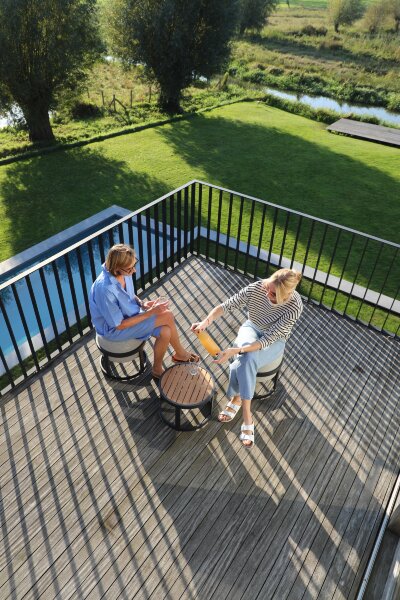 Набор Tumba: 2 табурета и стол, антрацит/серый