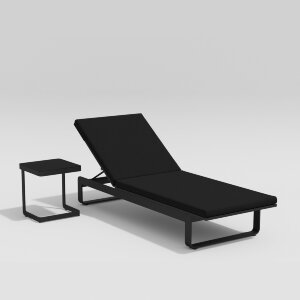 Шезлонг Gardenini Villino темно-серый/черный