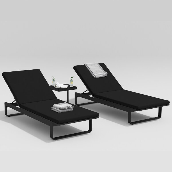 Шезлонг Gardenini Villino темно-серый/черный