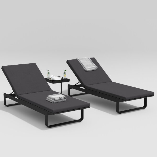 Шезлонг Gardenini Villino темно-серый/антрацит