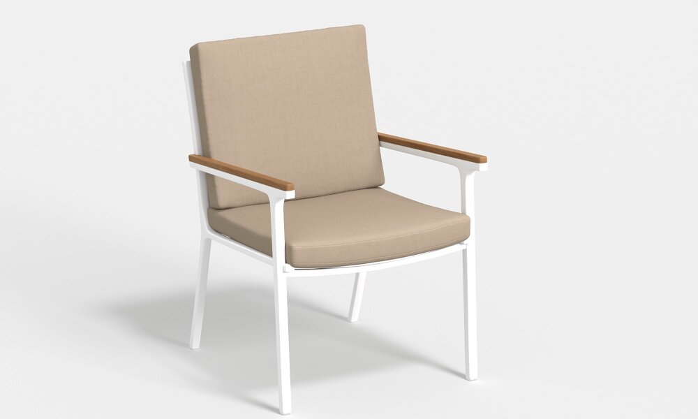 Обеденная группа Gardenini Bella со стульями Calma S белый/бежевый 200 x 100