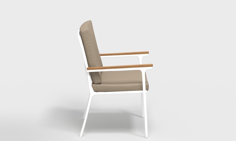 Обеденная группа Gardenini Bella со стульями Calma S белый/бежевый 200 x 100