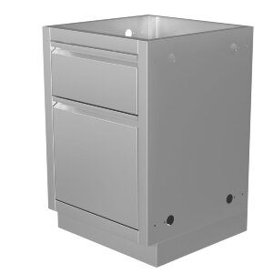 Тумба универсальная с 1 малым и 1 большим выдвижными ящиками