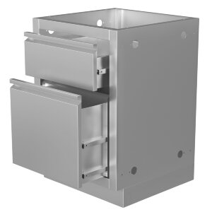 Тумба универсальная с 1 малым и 1 большим выдвижными ящиками