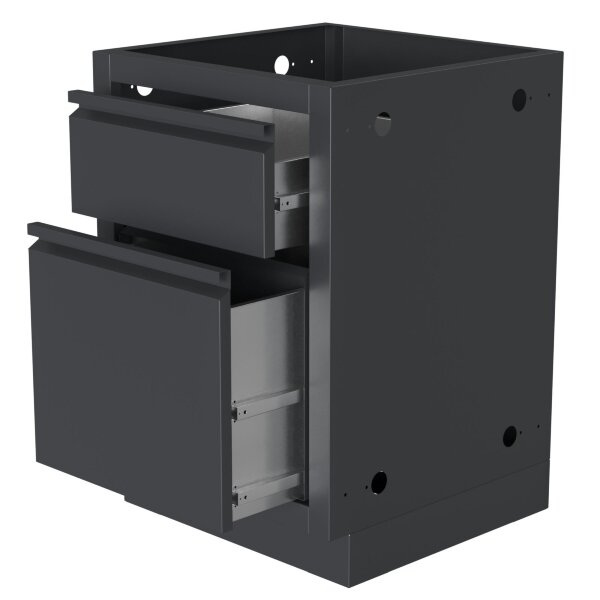 Тумба универсальная с 1 малым и 1 большим выдвижными ящиками