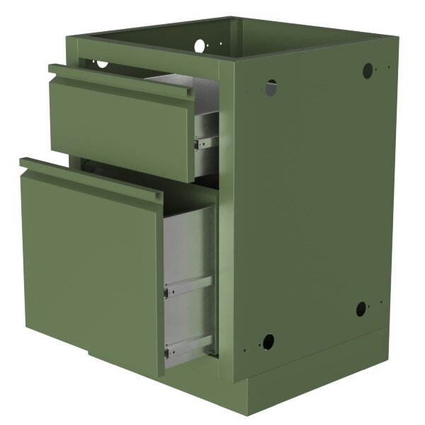 Тумба универсальная с 1 малым и 1 большим выдвижными ящиками