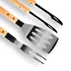 Набор инструментов для гриля 800 Degrees Red Line Stainless Steel BBQ Bamboo Tools Set