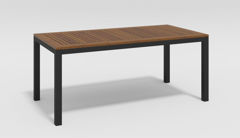 Обеденная группа Gardenini Bella со стульями Voglie темно-серый/черный 180 x 90