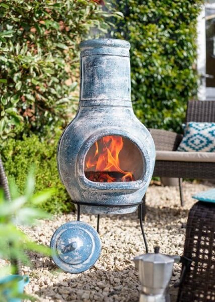 Очаг для костра La Hacienda Blue Banded уличный глиняный камин