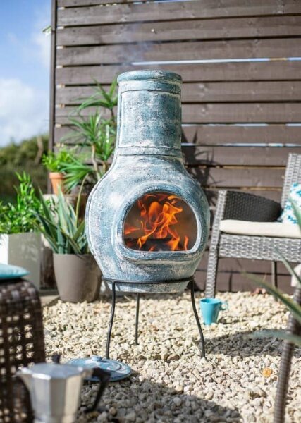 Очаг для костра La Hacienda Blue Banded уличный глиняный камин
