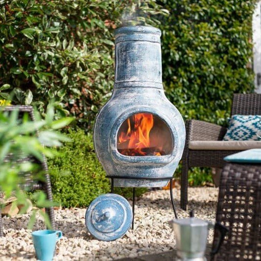 Очаг для костра La Hacienda Blue Banded уличный глиняный камин