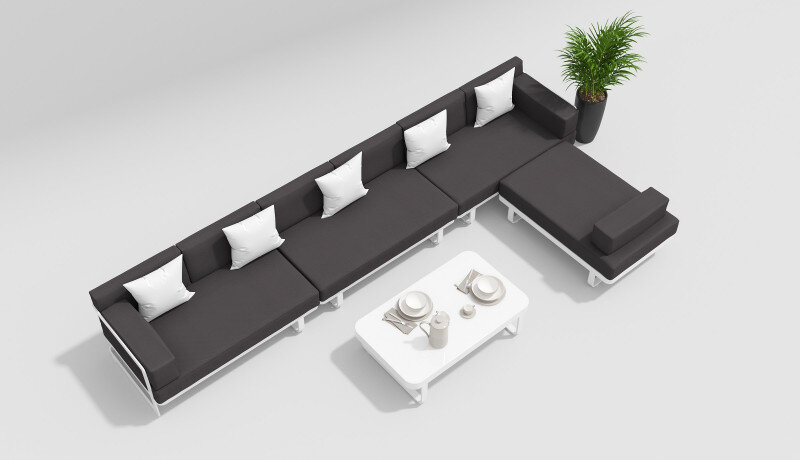 Лаунж зона Gardenini Hacienda белый/антрацит