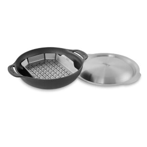 Вок Weber GBS чугунный со вставкой для приготовления на пару