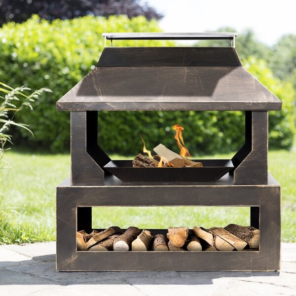 Очаг для костра La Hacienda Stonehurst уличный камин с дровницей