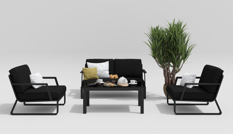 Лаунж зона Gardenini Voglie темно-серый/черный