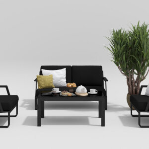 Лаунж зона Gardenini Voglie темно-серый/черный