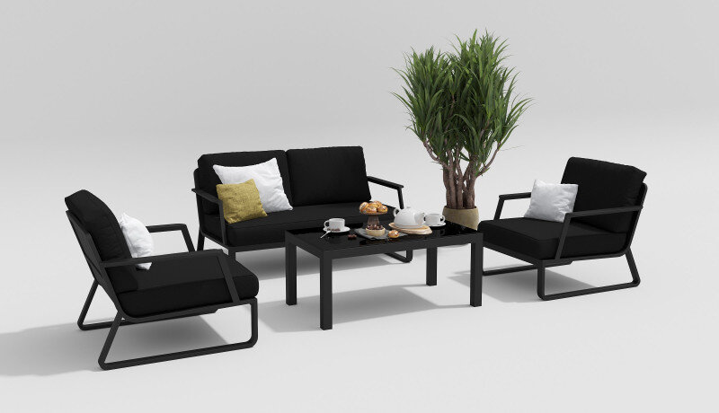 Лаунж зона Gardenini Voglie темно-серый/черный