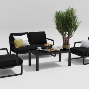 Лаунж зона Gardenini Voglie темно-серый/черный