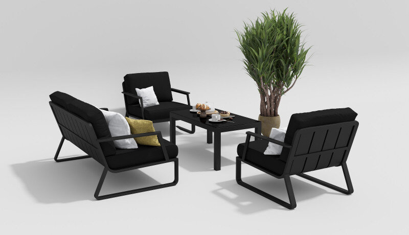 Лаунж зона Gardenini Voglie темно-серый/черный