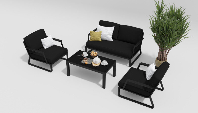 Лаунж зона Gardenini Voglie темно-серый/черный