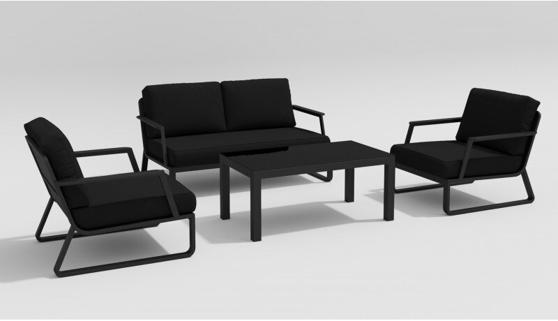 Лаунж зона Gardenini Voglie темно-серый/черный