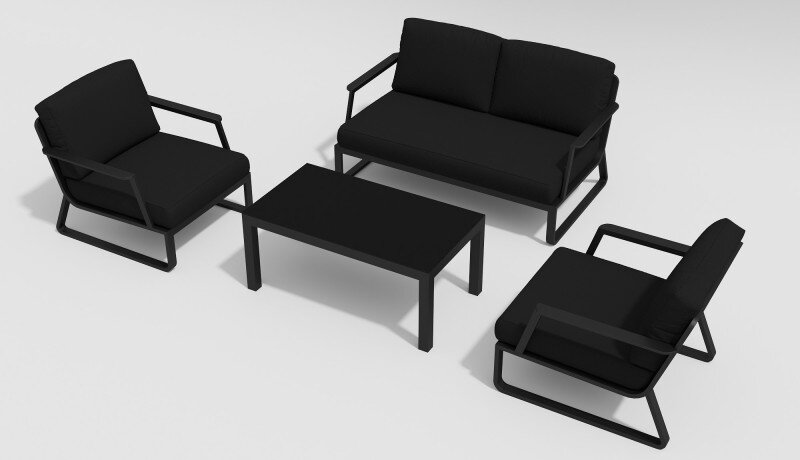 Лаунж зона Gardenini Voglie темно-серый/черный