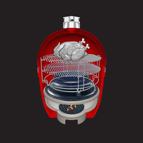 Керамический гриль Kamado Pro Joe III Red 61 см