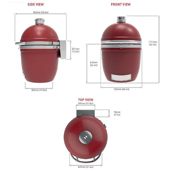 Керамический гриль Kamado Pro Joe III Red 61 см