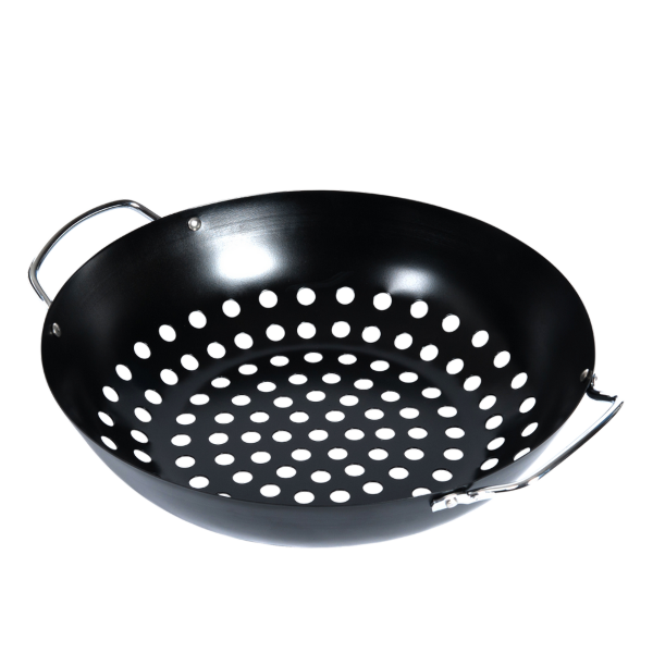 Вок для гриля Big Green Egg XXL/XL/L/M перфорированный 2 ручки (диаметр 28 см)