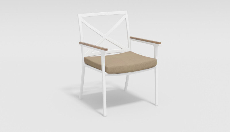 Обеденная группа Gardenini Bella со стульями Calma белый/бежевый 180 x 90