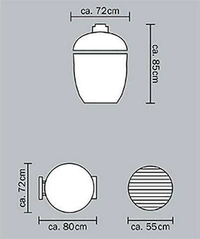Угольный гриль Monolith LeChef PRO 2.0 черный без столиков и ножек