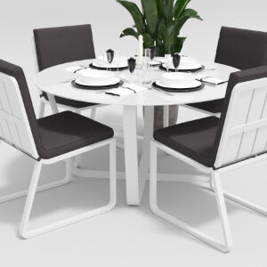 Обеденная группа Gardenini Primavera со стульями Voglie белый/антрацит