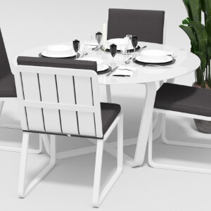Обеденная группа Gardenini Primavera со стульями Voglie белый/антрацит