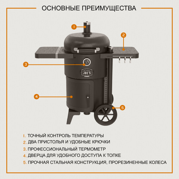 Коптильня Oklahoma Joe's Drum Bronco 2.0 черная
