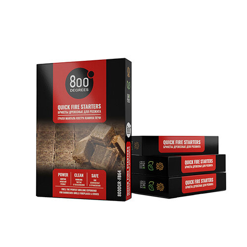 Брикеты для розжига 800 Degrees Легкий Розжиг (64 шт)